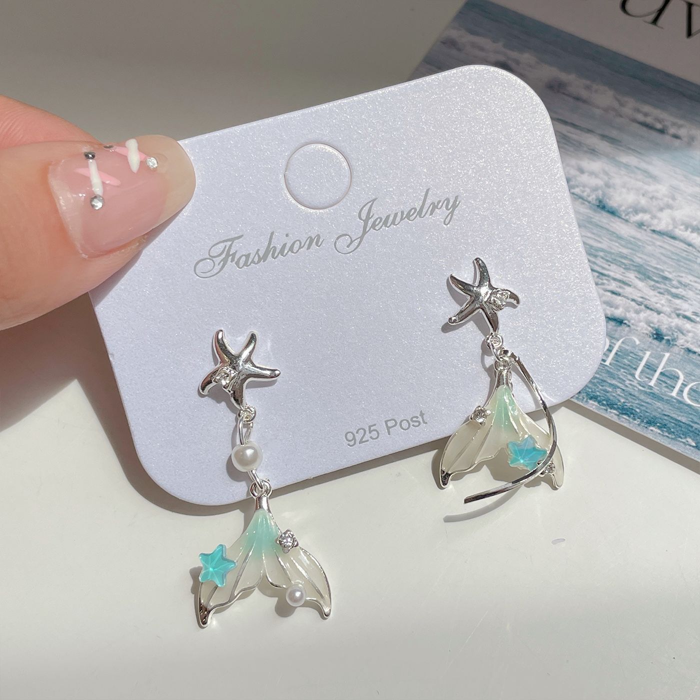 Alloy Ocean Series Blue Earrings MIC-ShuangX045