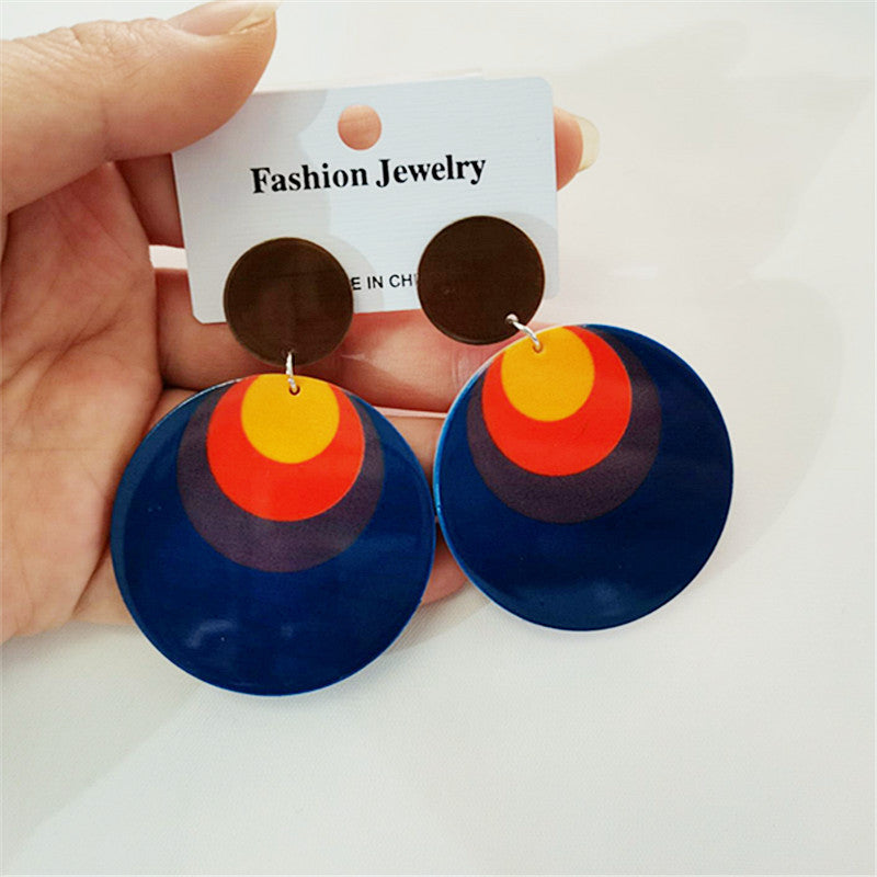 Acrylic Dyed Colorful Eye Vase Earrings MIC-ChouD008