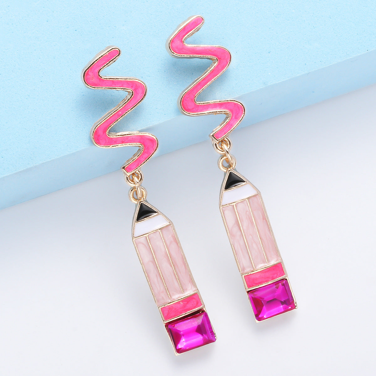 Alloy colored pencil earrings MIC-JuJ005