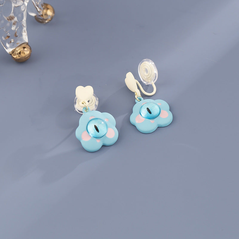 Alloy blue flower small fresh earrings MIC-ShiQ009