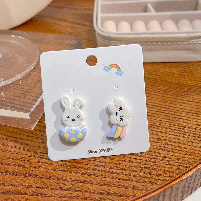 Acrylic candy colored rabbit earrings MYA-HongC023