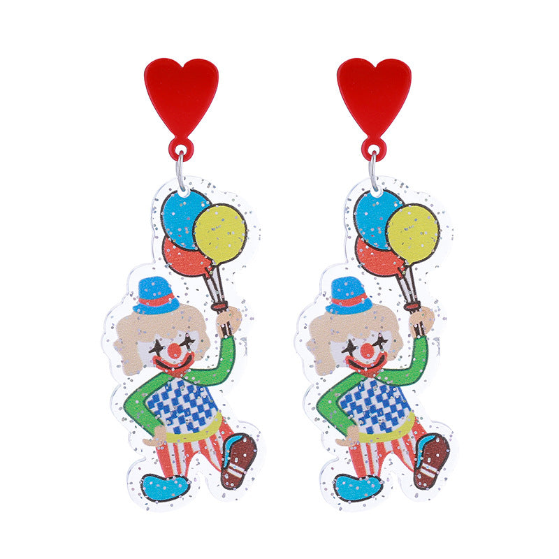 Alloy acrylic cute circus earrings MIC-ChouT052