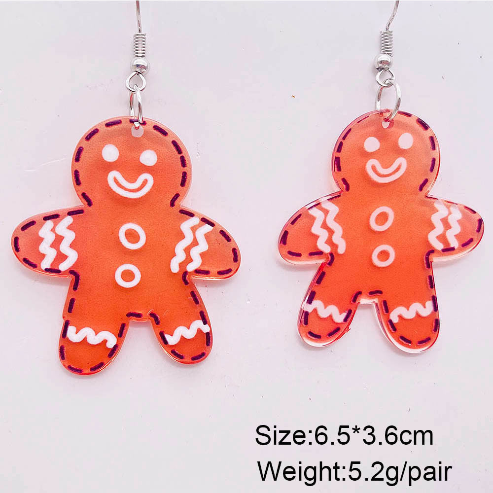 Acrylic cartoon gingerbread human earrings (Minimo de Compra 2) MYA-ChenY031