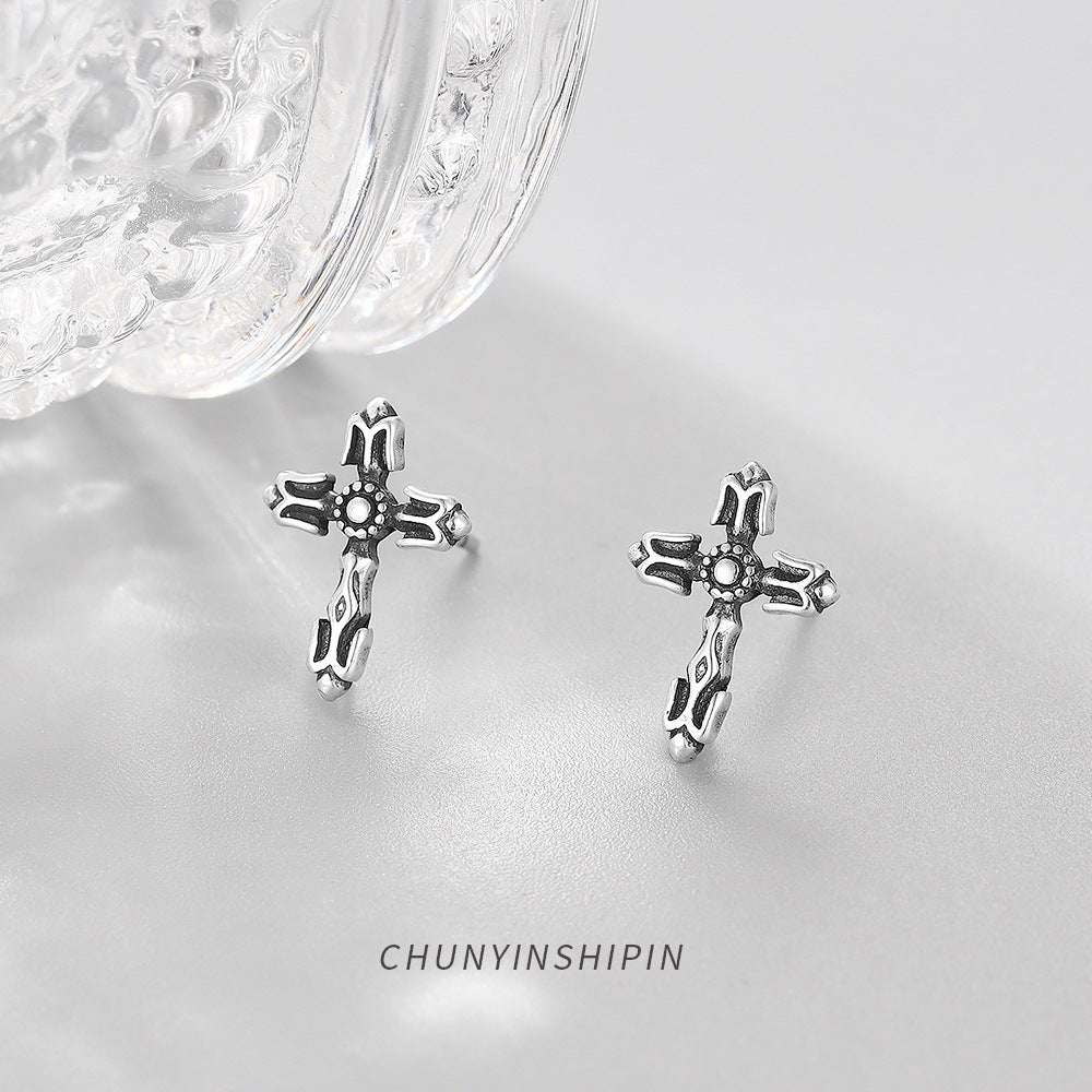 S925 Sterling silver skull love earrings MIC-DeL006