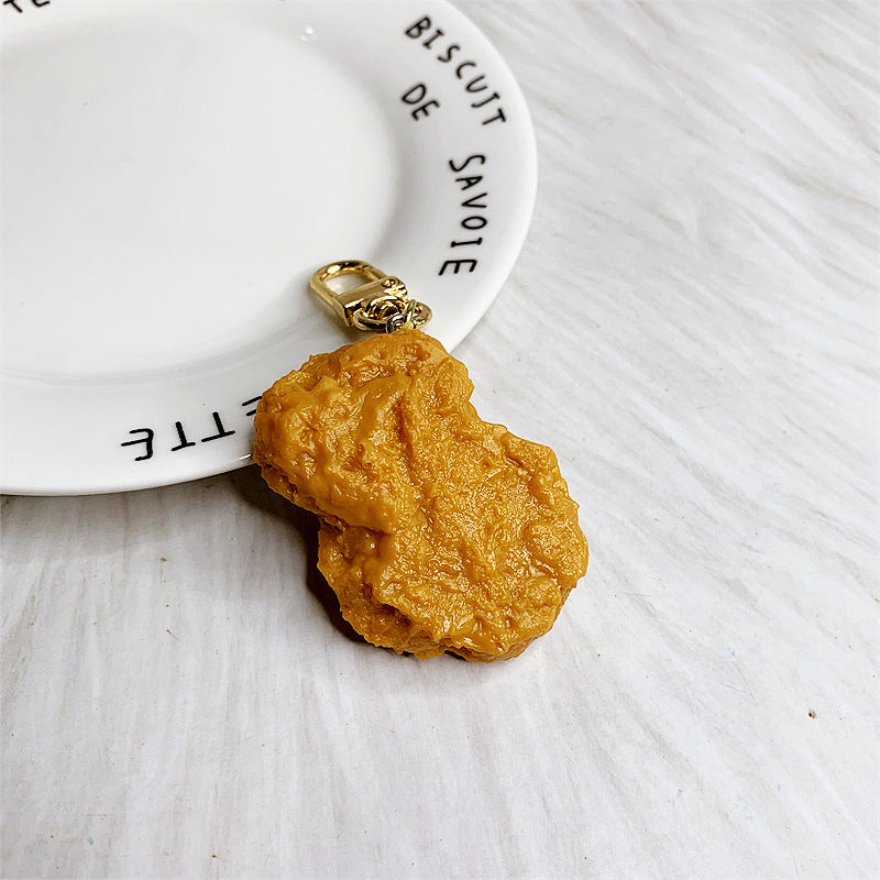 PVC Simulation Food Fried Chicken Drumstick Keychain DMF001