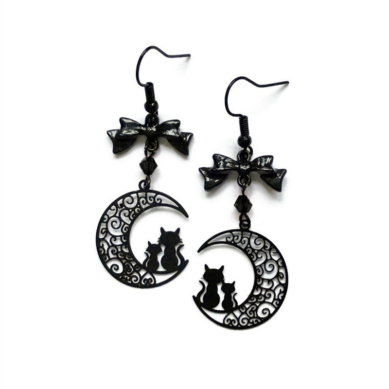 Alloy Hollow Moon Earrings MIC-AnM009