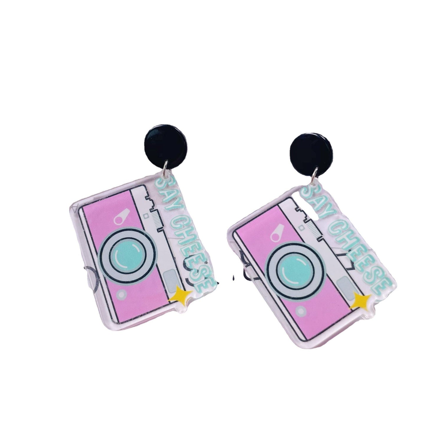 acrylic fun graffiti transparent ice cream earrings Minimo de compra 2 jiayi005