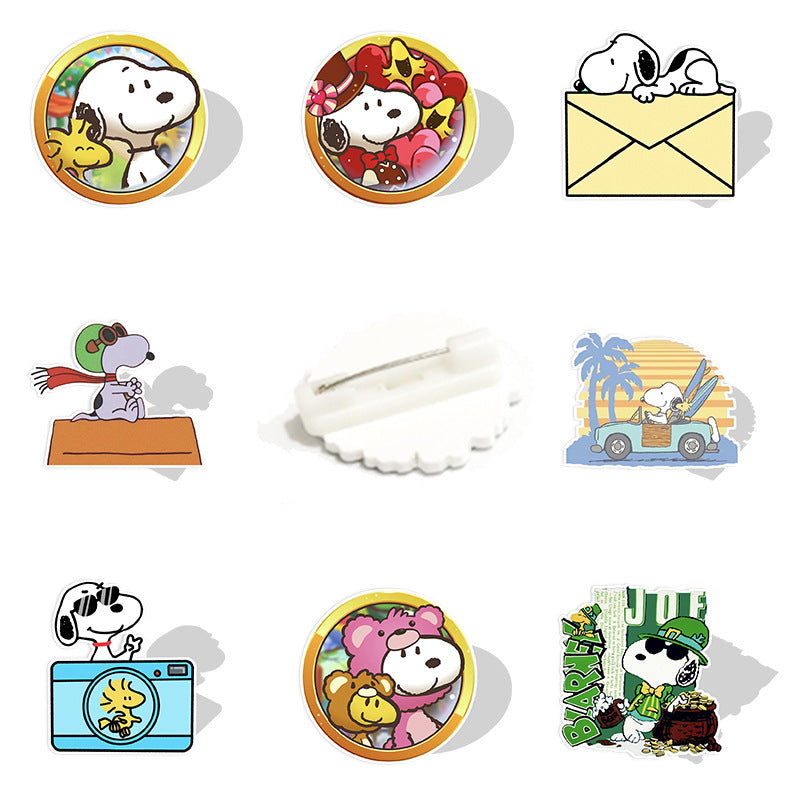 Acrylic cartoon cute Snoopy brooch (Minimo de compra 2) MYA-WeiJ004