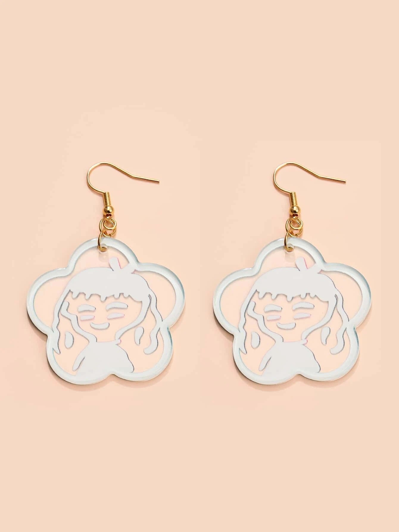 Alloy cartoon graffiti flower earrings (Minimo de Compra 2) MIC-JianL019