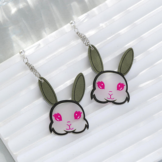 Acrylic cute cartoon rabbit earrings (Minimo de Compra 2) MYA-BeiQ007