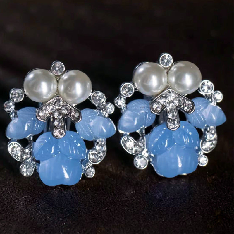 Alloy blue series earrings MYA-DieD001