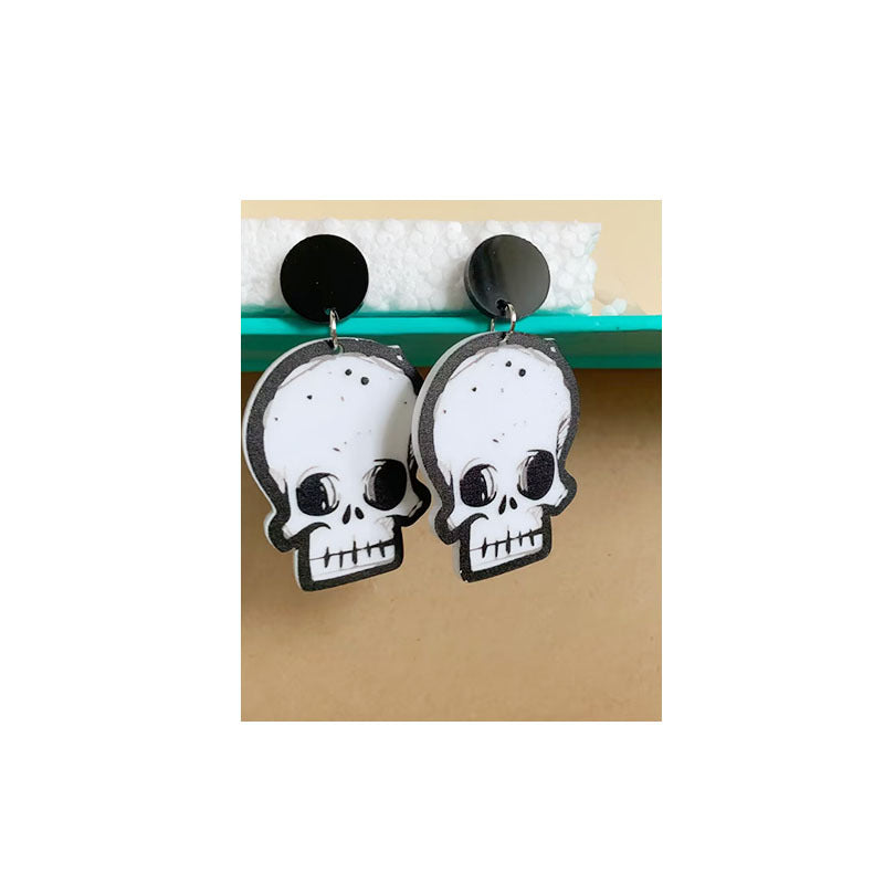 Acrylic Skull Head Pumpkin Head Earrings MIC-YaYi001