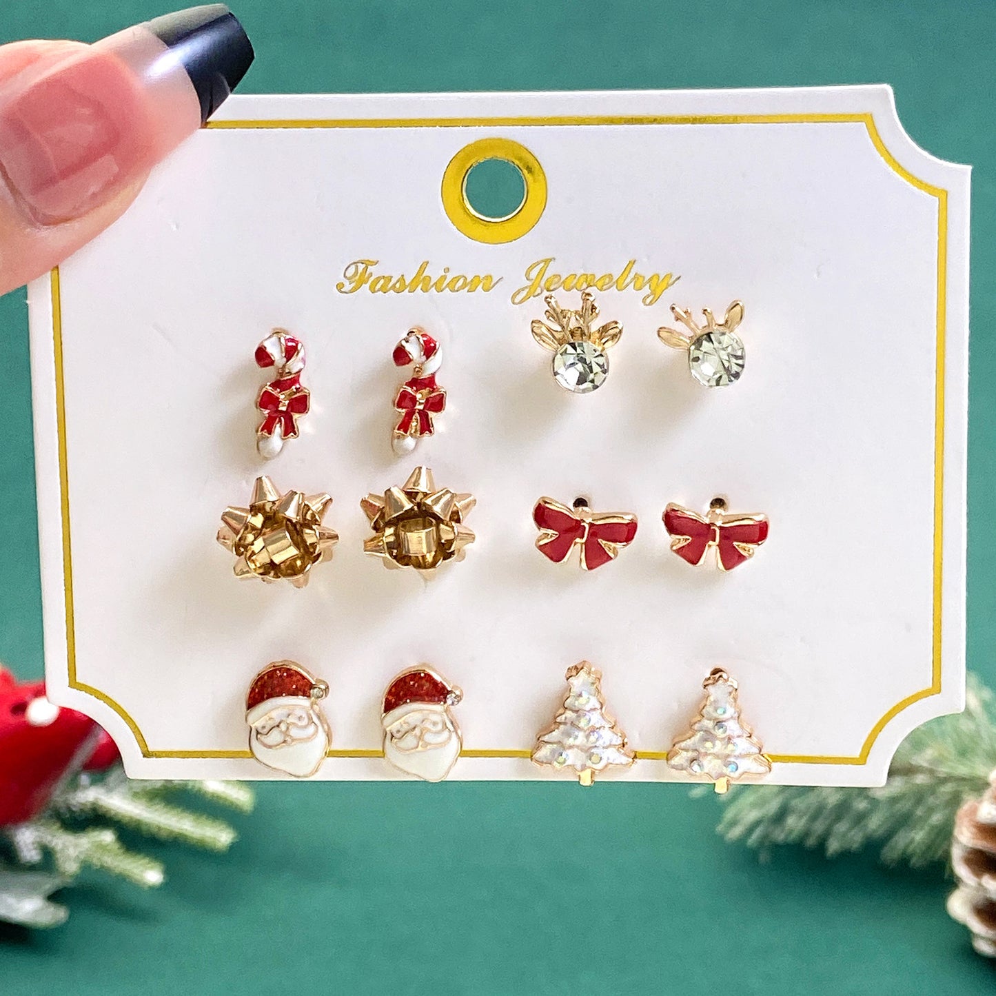 Alloy cute elk Santa Claus earrings (Minimo de Compra 2) MIC-MiaoY090