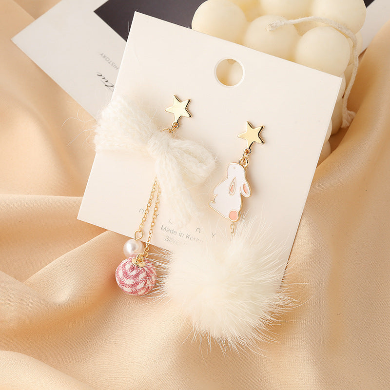 Alloy cartoon animal asymmetrical earrings MYA-FanY005