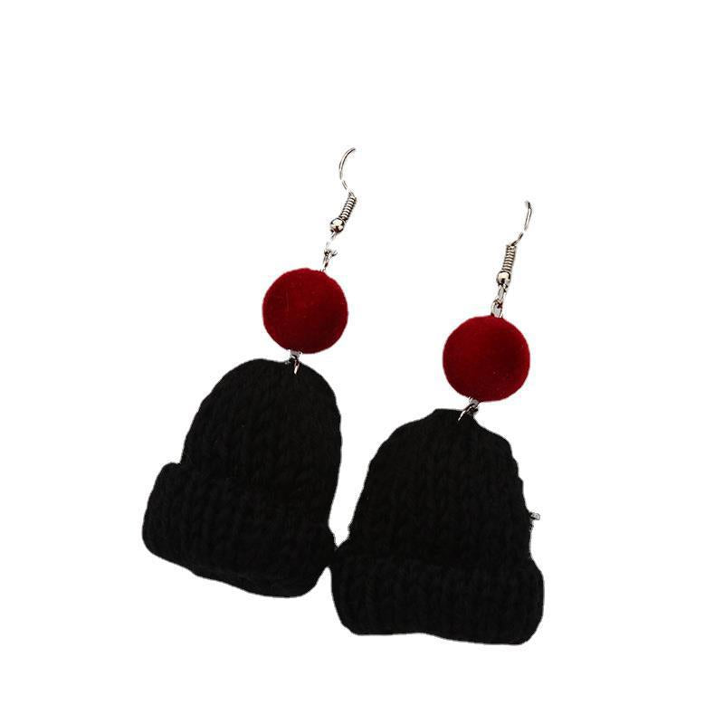 Alloy Cute Wool Christmas Hat Earrings MIC-QingH017