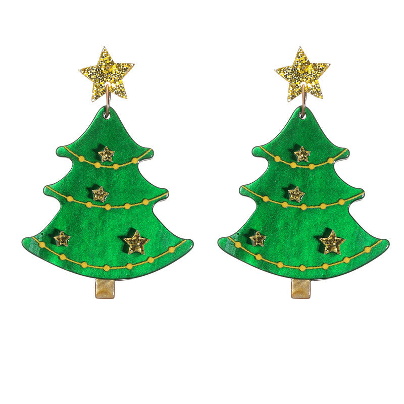 Acrylic Christmas Tree Earrings  (Minimo de Compra 2) MIC-MiL005