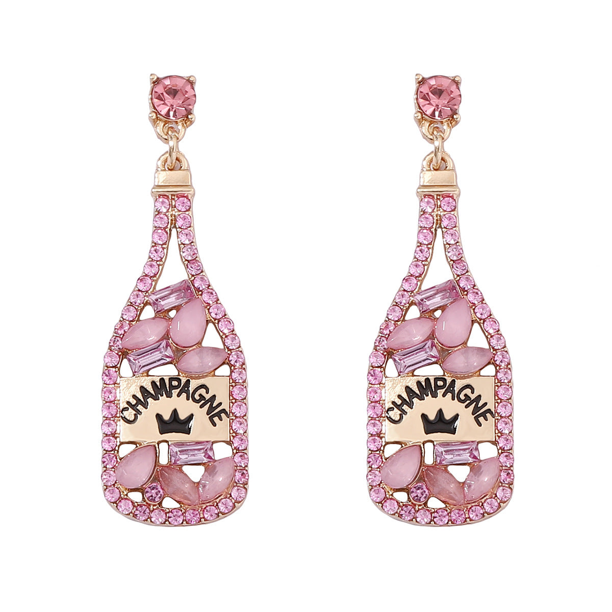 Alloy Letter Wine Bottle Earrings MIC-YueL017