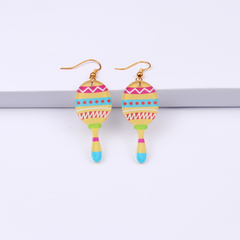 Acrylic Rainbow Boat Earrings MIC-DuA086