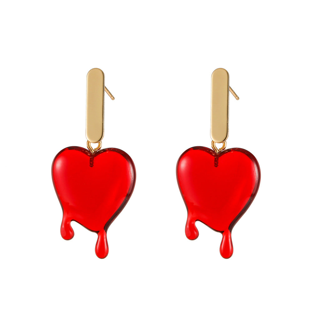 Resin Dark Wind Blood Drops Love Earrings (Minimo de Compra 5) MIC-ZeX001