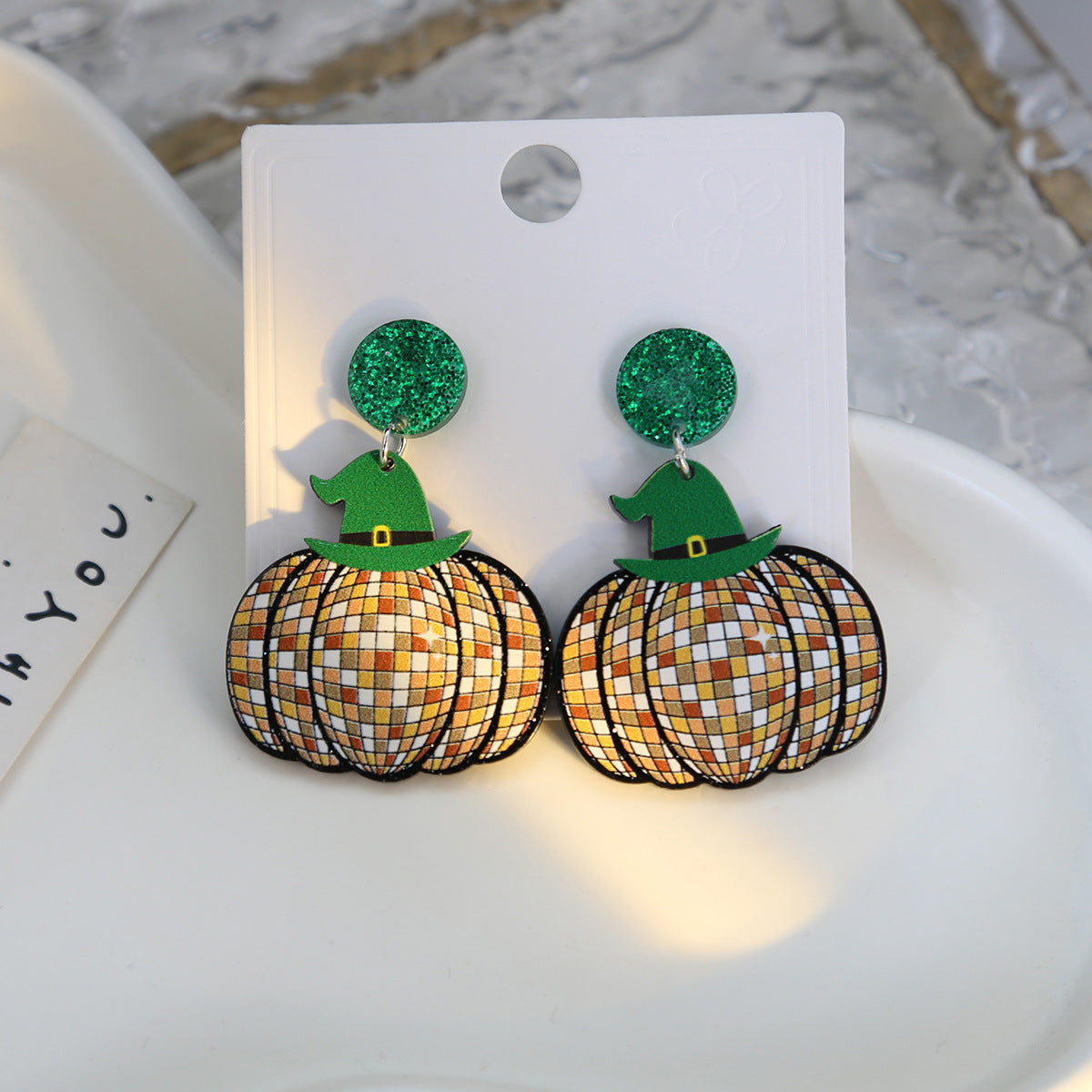 Acrylic Pumpkin Halloween Earrings MIC-HongC028