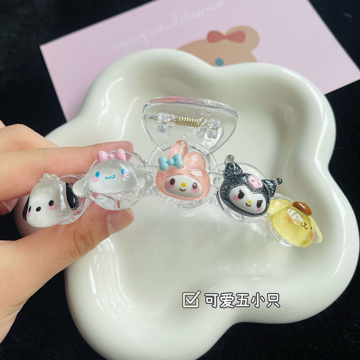 Acrylic cute cartoon fresh hair clip MIC-DiLan006