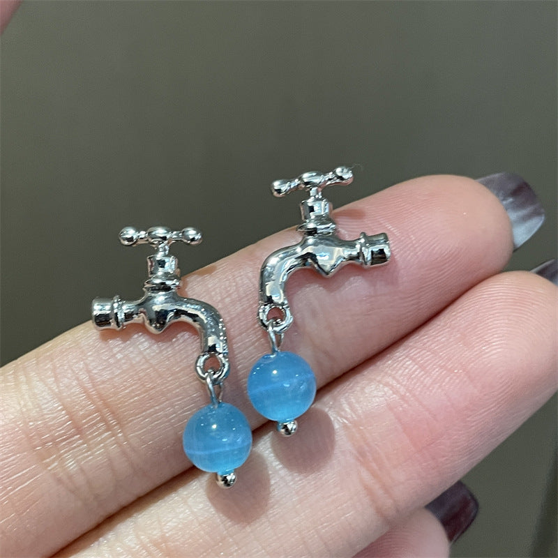 Alloy blue series earrings MYA-DieD001