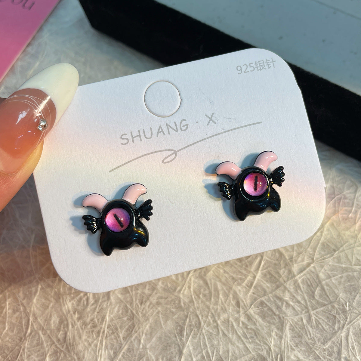 Alloy heterochromatic cute little monster earrings MYA-ShuangX050