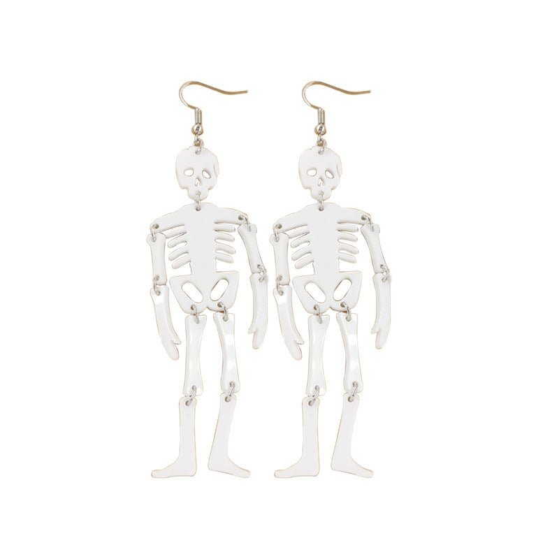 Acrylic Skull Long Earstuds (Minimo de compra 2) MIC-QinM005