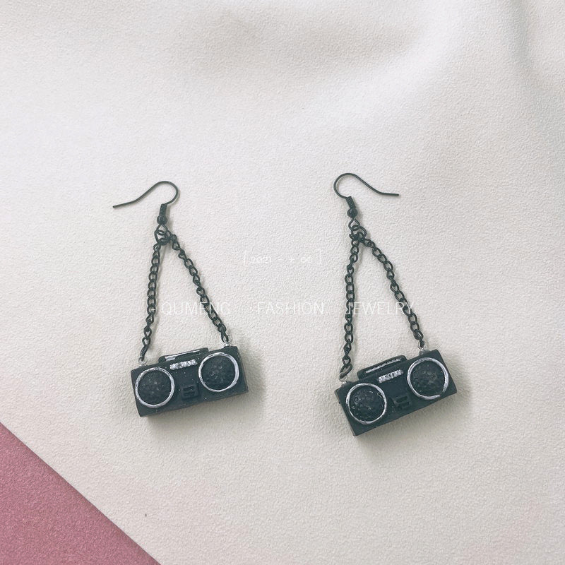 Alloy acrylic telephone and television radio earrings MYA-OuG104