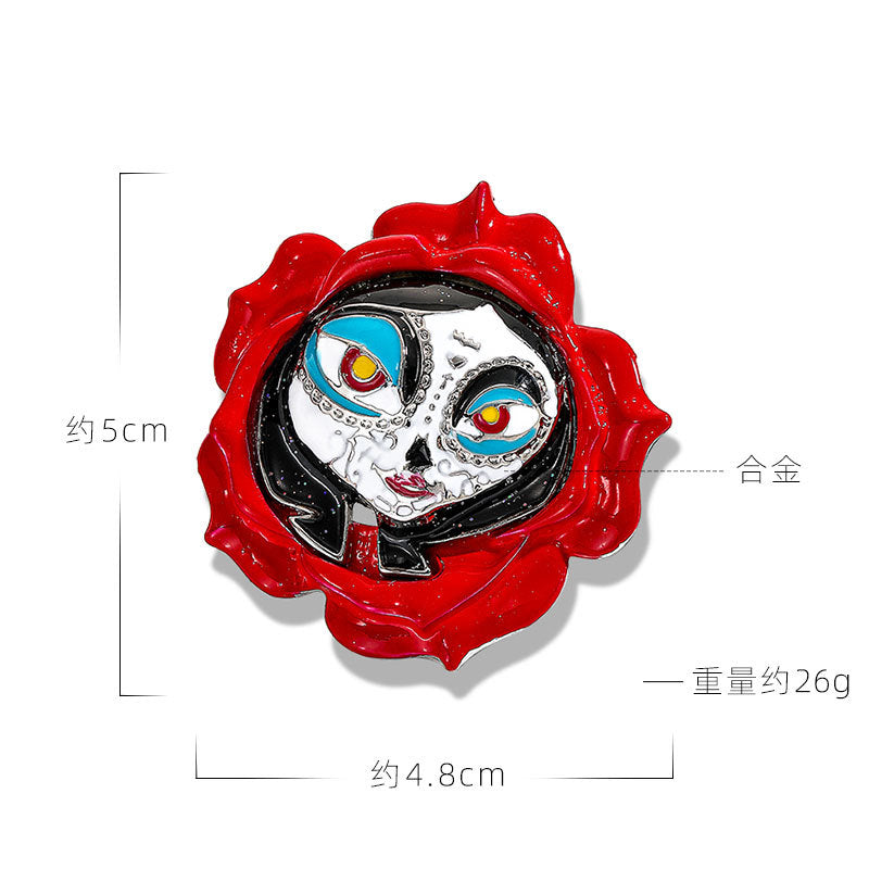 Alloy Night Terror Female Ghost brooch MIC-YiN015