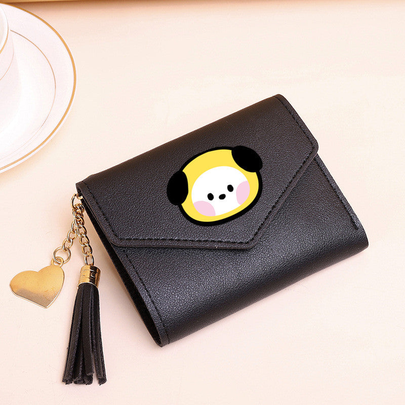 PU card bag tassel short wallet MIC-XingY016