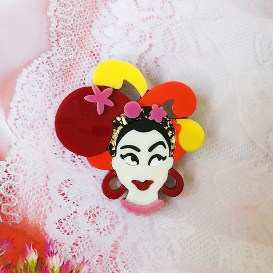 Acrylic Exaggerated Girl Character Cute Brooch Minimo de compra≥2 MIC-BenD006