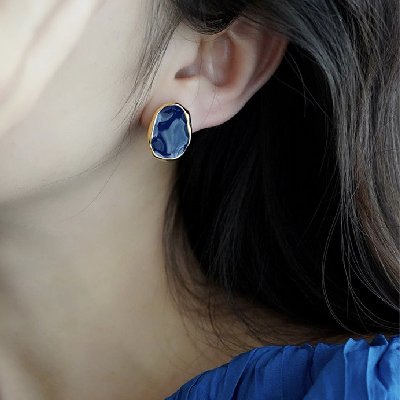 Alloy blue series earrings MYA-DieD001