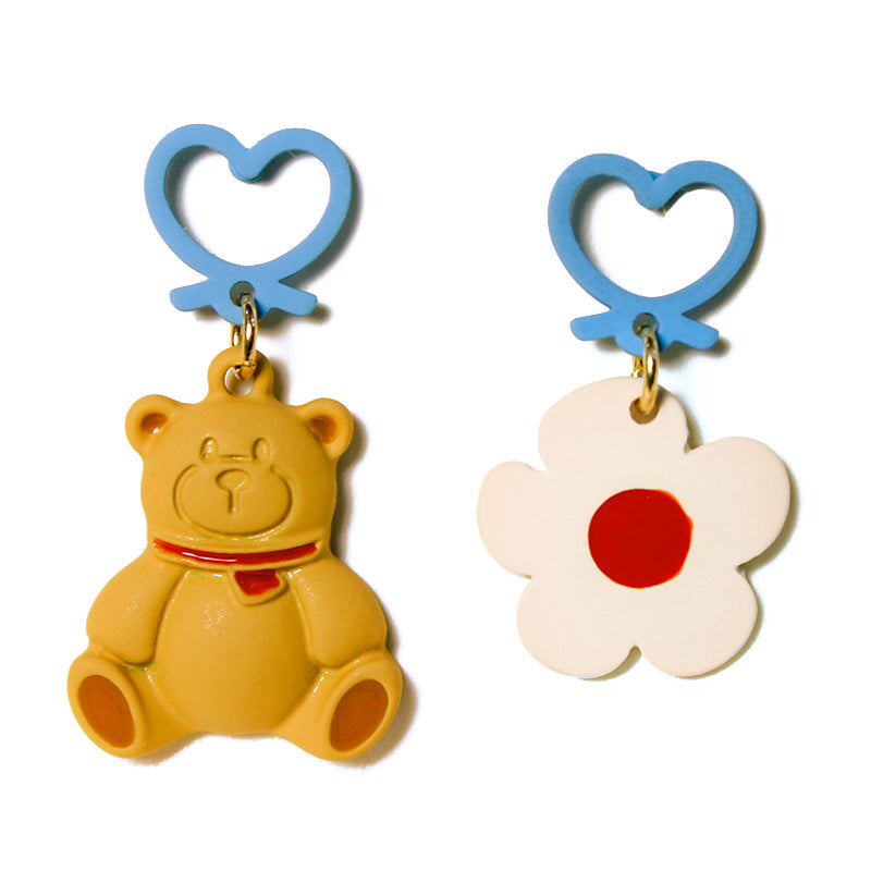 Alloy Bear Flower Earrings MIC-XinT013