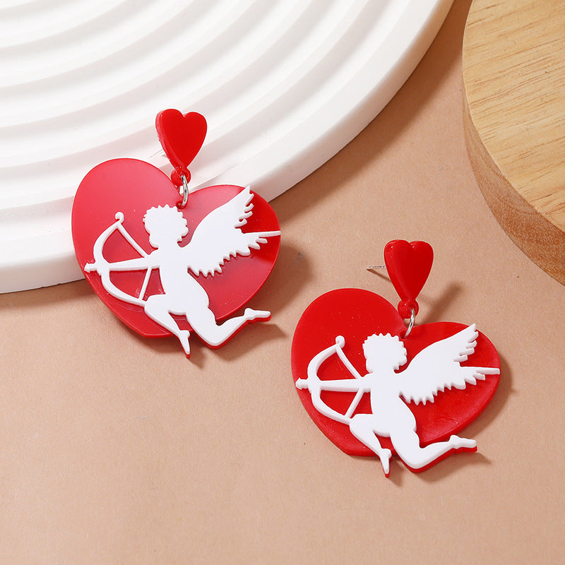 Acrylic Love Cupid Angel Earrings MIC-KaiQ016