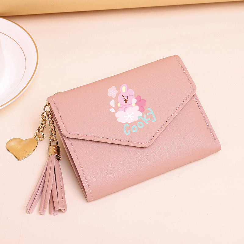 PU card bag tassel short wallet MIC-XingY012