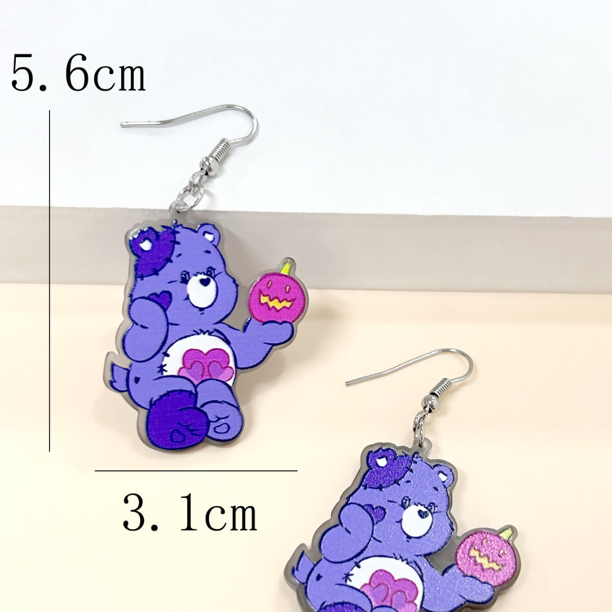 Alloy Purple Love Pumpkin Earrings MYA-ABL035