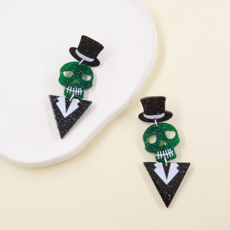 Acrylic skull funny earrings (Minimo de Compra 3) MIC-OuG045