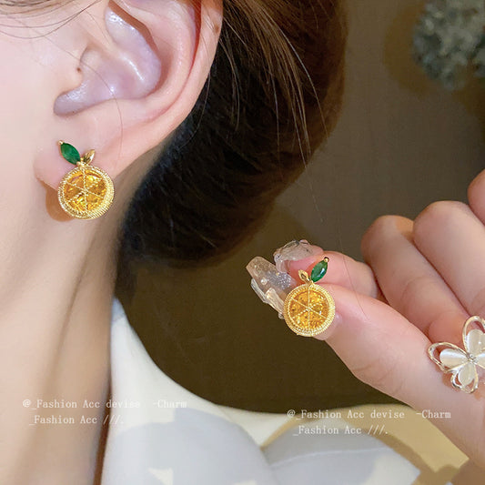 Alloy Orange Geometry Earrings MIC-HuiH002