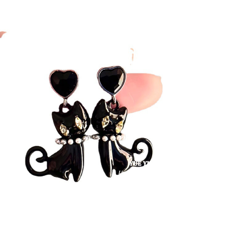 Alloy black kitten earrings MIC-GuangM004