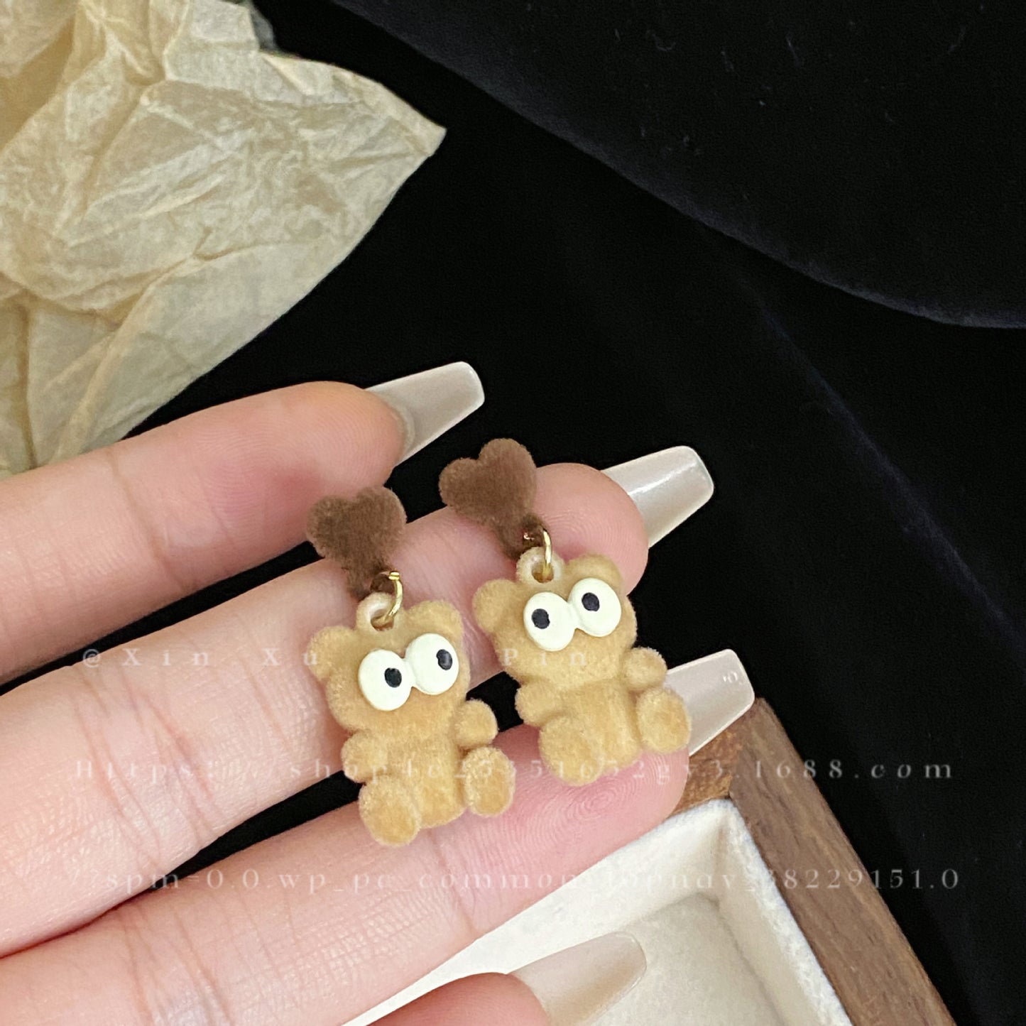 Alloy funny big eyed bear plush earrings (Minimo de Compra 2) MIC-XinXu011