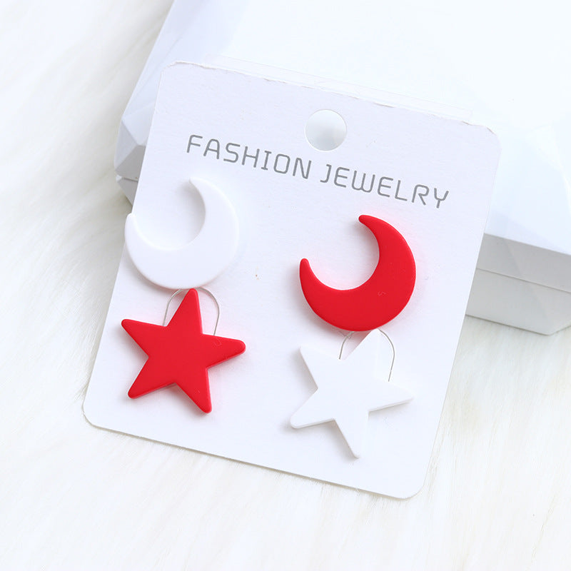 Acrylic New Star Moon Earrings MIC-DuA074