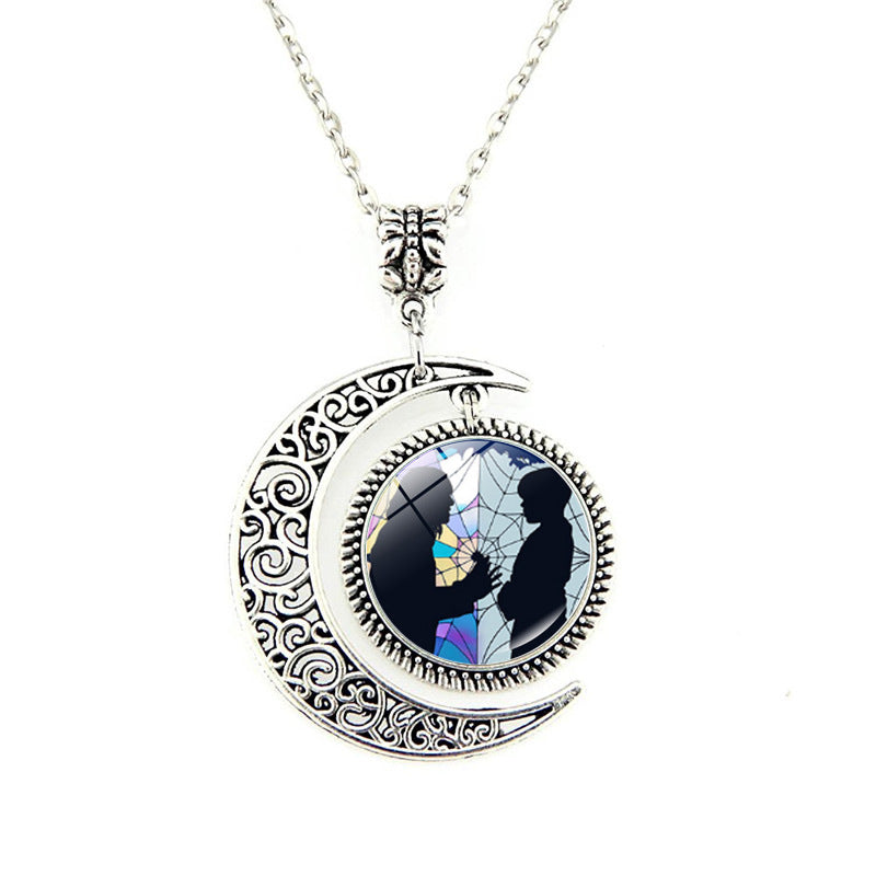 alloy vintage moon hollow necklace MIC-ES-JiaY001