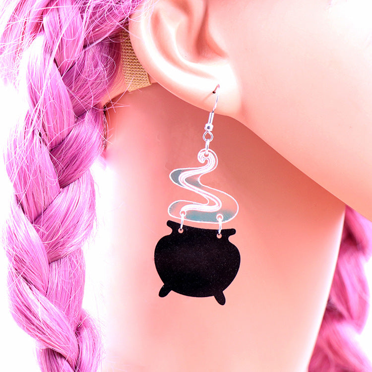 Acrylic Halloween Colorful Neon Earrings (Minimo de compra 5) MIC-XiaoY047