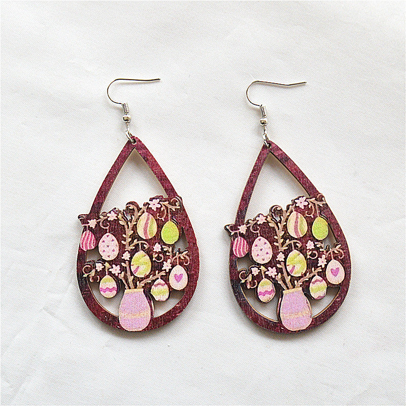 Alloy water droplet hollow earrings MIC-XieN048