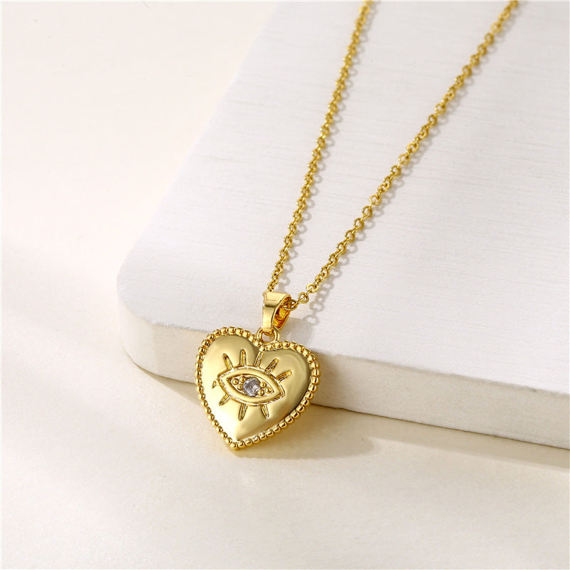 Stainless Steel Devil's Eye Love Necklace MYA-QingR018