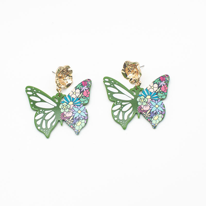 Acrylic New Butterfly Earrings (Minimo de Compra 12) MIC-QiuS003