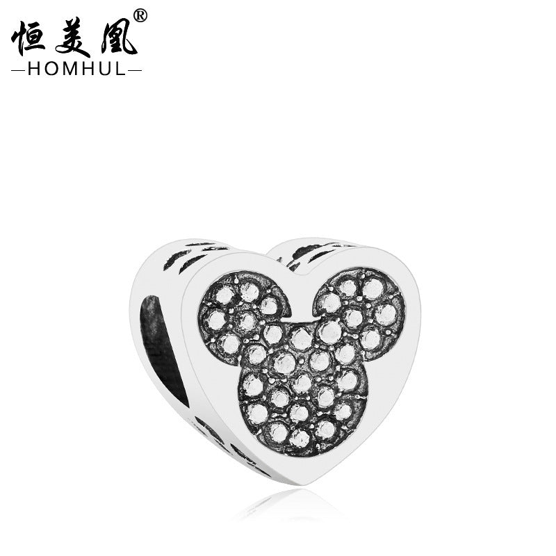 Love Heart Mother's Day Hollow Drip Oil Alloy Beaded Accessories JiaR009