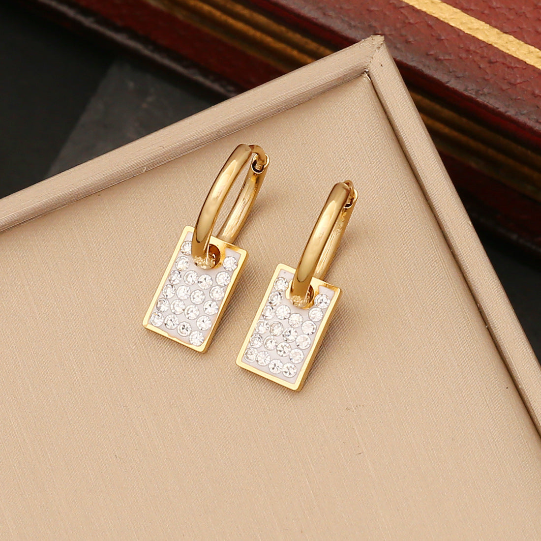 Full Diamond Stainless Steel Earrings