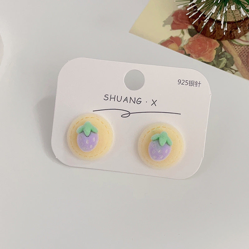 Acrylic flocked cute earrings (Minimo de Compra 2) MYA-ShuangX032